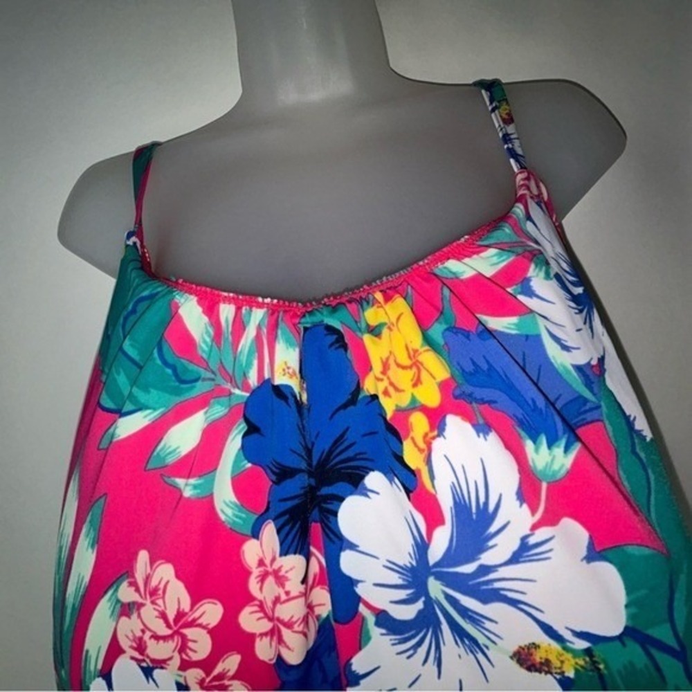 Cacique Pink Floral Tankini Swimwear‎ Top Size 22 - Picture 6 of 14